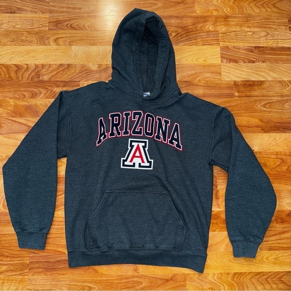 Vtg Arizona Wildcats Hoodie Gray Mens Size Medium Graphic Print No Drawstrings